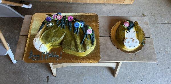 Our most recent cakes for our Clydesdale themed party