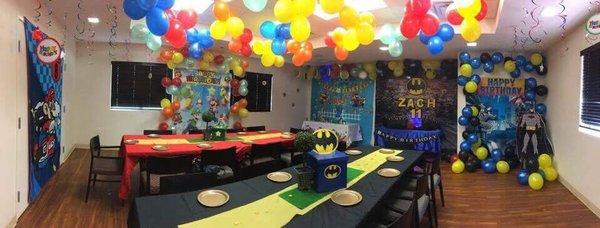 Combine Mario and Batman Theme Party