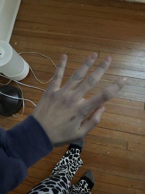 dyed hands