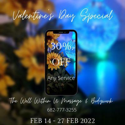 Valentine's Day Special, call to schedule today!