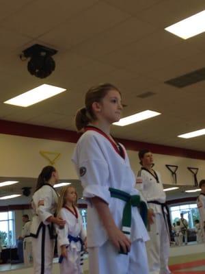 Madison at belt testing!!