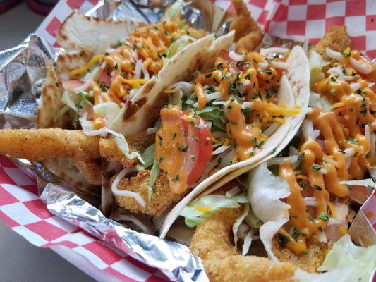 Cajun Fish Tacos!
 
 Fish Tacos & Shrimp Tacos Available..