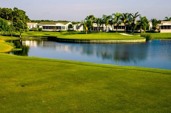 Perhaps the Scariest shot on the course. The island green par 4 No. 14