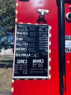 Menu and combo meat( steak and chorizo)  yum!!