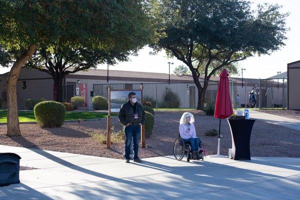 Greeters near the lower parking lot will welcome you and show you where you need to go.