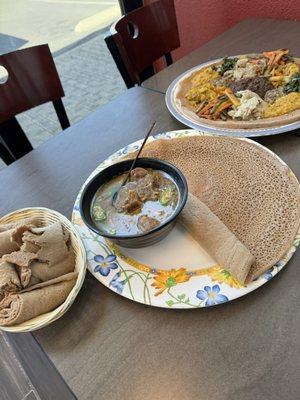 Lamb Soup and Veggie Platter