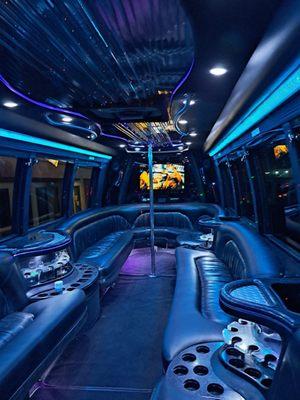 Interior of International Party Bus (Fits 32)