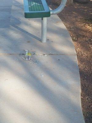 More broken beer bottles on an early Saturday morning.