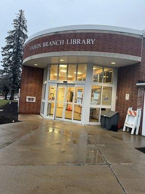 The front of the library