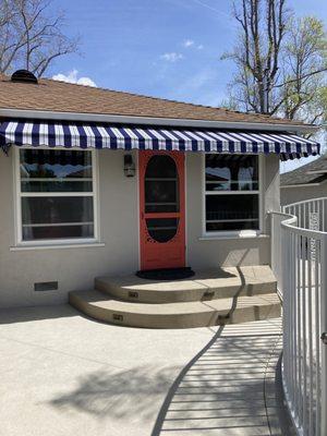 Our back porch & beautiful awning