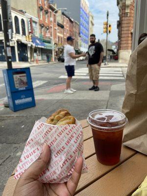 spinach and feta pie, sweet tea