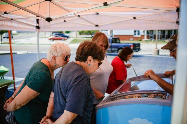 Our Thrive members enjoying Member Appreciation Ice Cream Fridays with free Barking Cow ice cream!