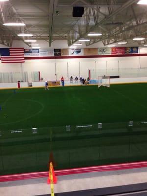 Turf indoor field.