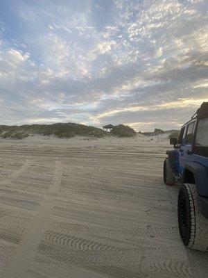 Jeep on the beach