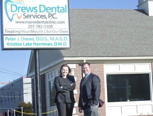 Dr. Lake and Dr. Drews at Drews Dental Services, 471 Sabattus St., Lewiston, ME