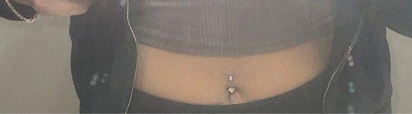 Jewelry by Ashley; Here is my belly ring with me standing normally I love the ring I chose!