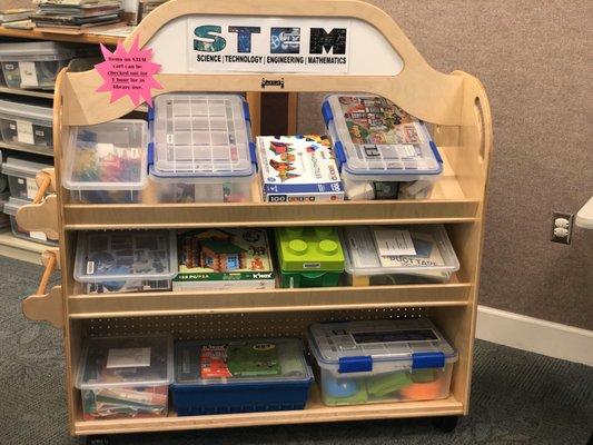 Stem activities available in the children's area.