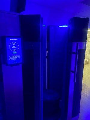 Take a step in our cryotherapy chamber.