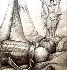 age 11, pencil draw still life