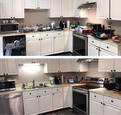 Kitchen before and after