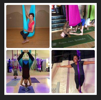 Teaching aerial yoga for 8 years now!  All ages  All levels welcomed!