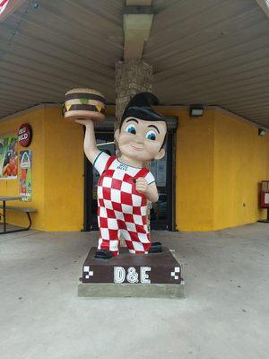 Big boy is always there to greet our wonderful customers!