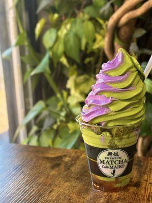 Maiko Special Mix Matcha and Taro Soft Serve