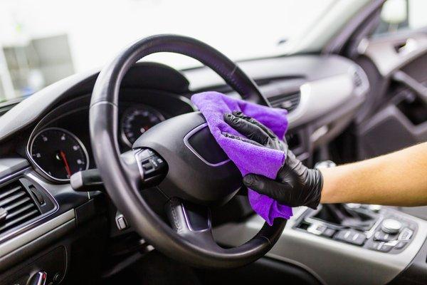 Think about how many things you touch inside your car on an average trip. Don't forget to disinfect those surfaces too!