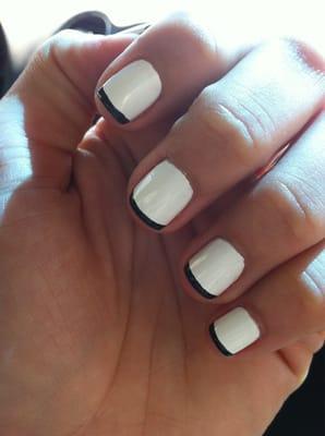 My beautiful black & white French Mani