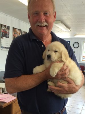 Peter and Chinook working hard.