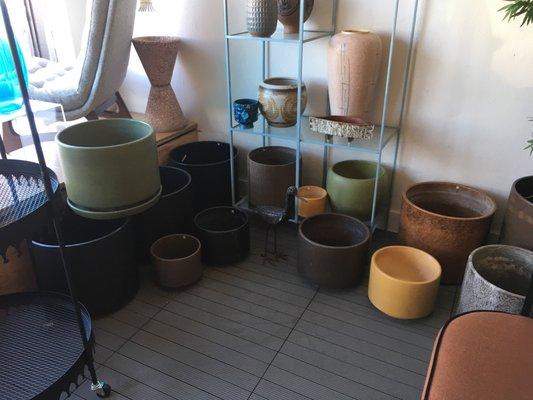 Awesome selection of vintage Gainey pots.