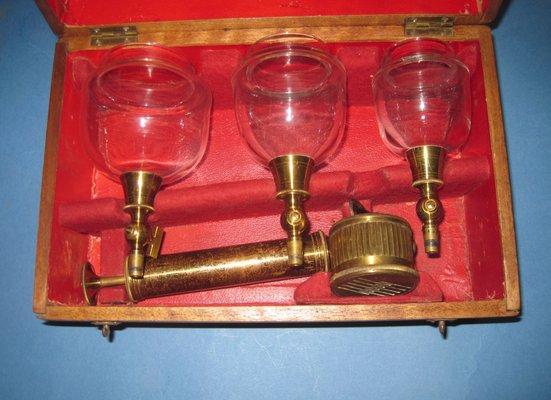 19th-Century French cupping set used for bloodletting.