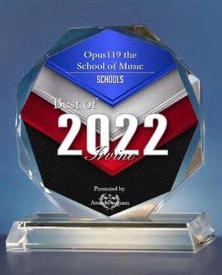 Opus119 has been selected as the Winner for the 2022 Best of Irvine Awards in the category of Schools!