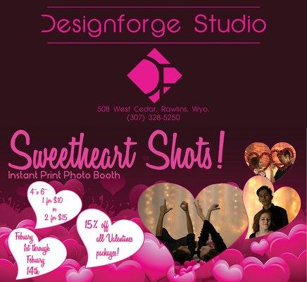 From now until February 14th we are offering Sweetheart shots in our photo booth!!