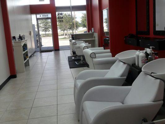 Very comfortable hair cutting chairs!