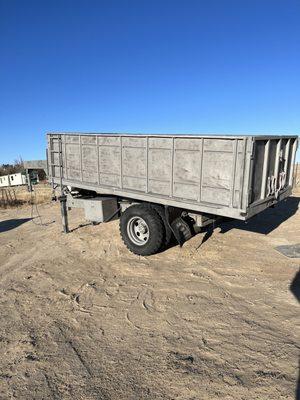 Blasted F-600 grain truck bed with electric over hydraulic lift.