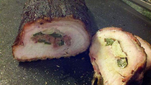 Stuffed,bacon wrapped tenderloin