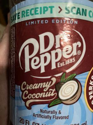 The new limited time DrPepper creamy coconut