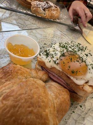 Croque madame with a croissant on the side. Just perfect. I wanna come back to try more.