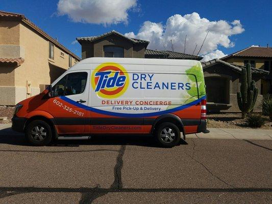 Tide Dry Cleaners offers free pick up and delivery to residential and businesses!