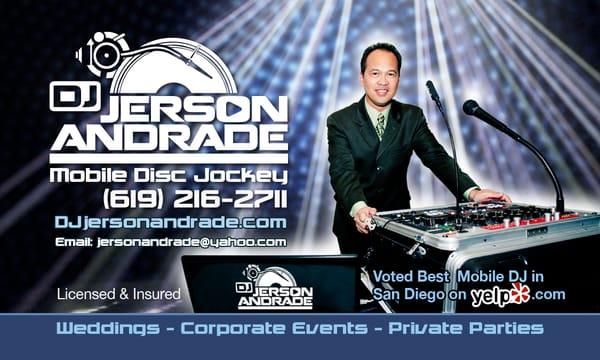 New DJ Jerson Andrade business card.