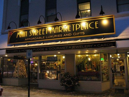 Main Street Marketplace at Christmas.