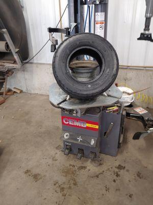 Brand new state of the art tire machine. We can mount low profile and run flat tires with out damage. Along with lawn mower tires.