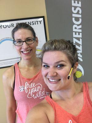 Jazzercise Instructors Shannon & Amy in a post-workout selfie.