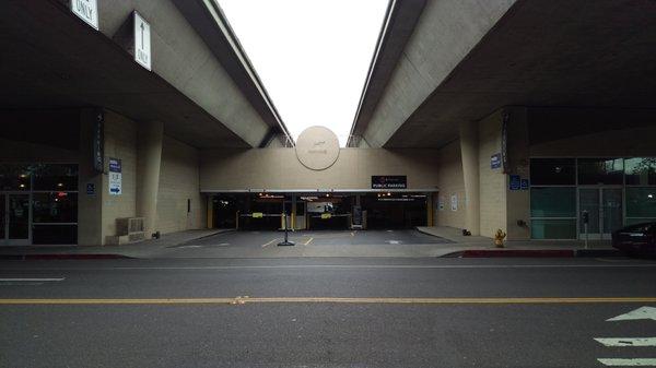 Parking Garage Entrance. 1 Hour of FREE parking on US!