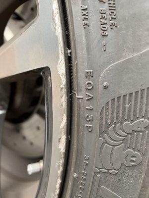 Rim damage before repair