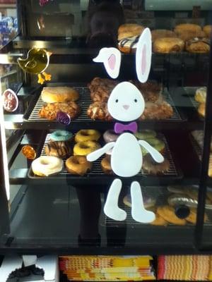 Bunny selling donuts