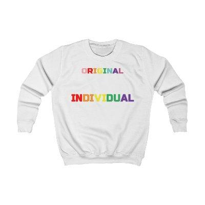 Original individual rainbow kids sweatshirt embrace diversity