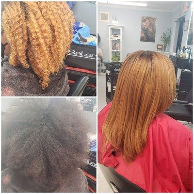 Hair color,before and after  By Alta Nellis