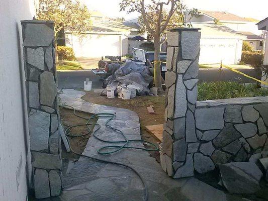 Flagstone walk and entryway